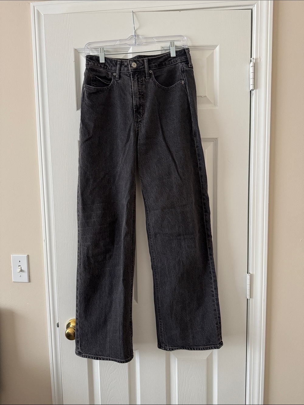 Old Navy Black Extra High-Rise Skinny Wide-Leg Jeans